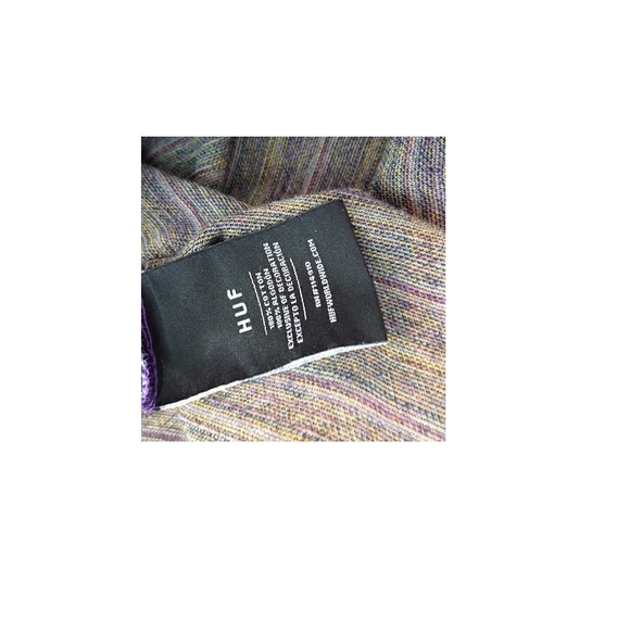 Huf -Striped Multicolor Crew Short Sleeve Shirt - Size Large - Picture 5 of 5